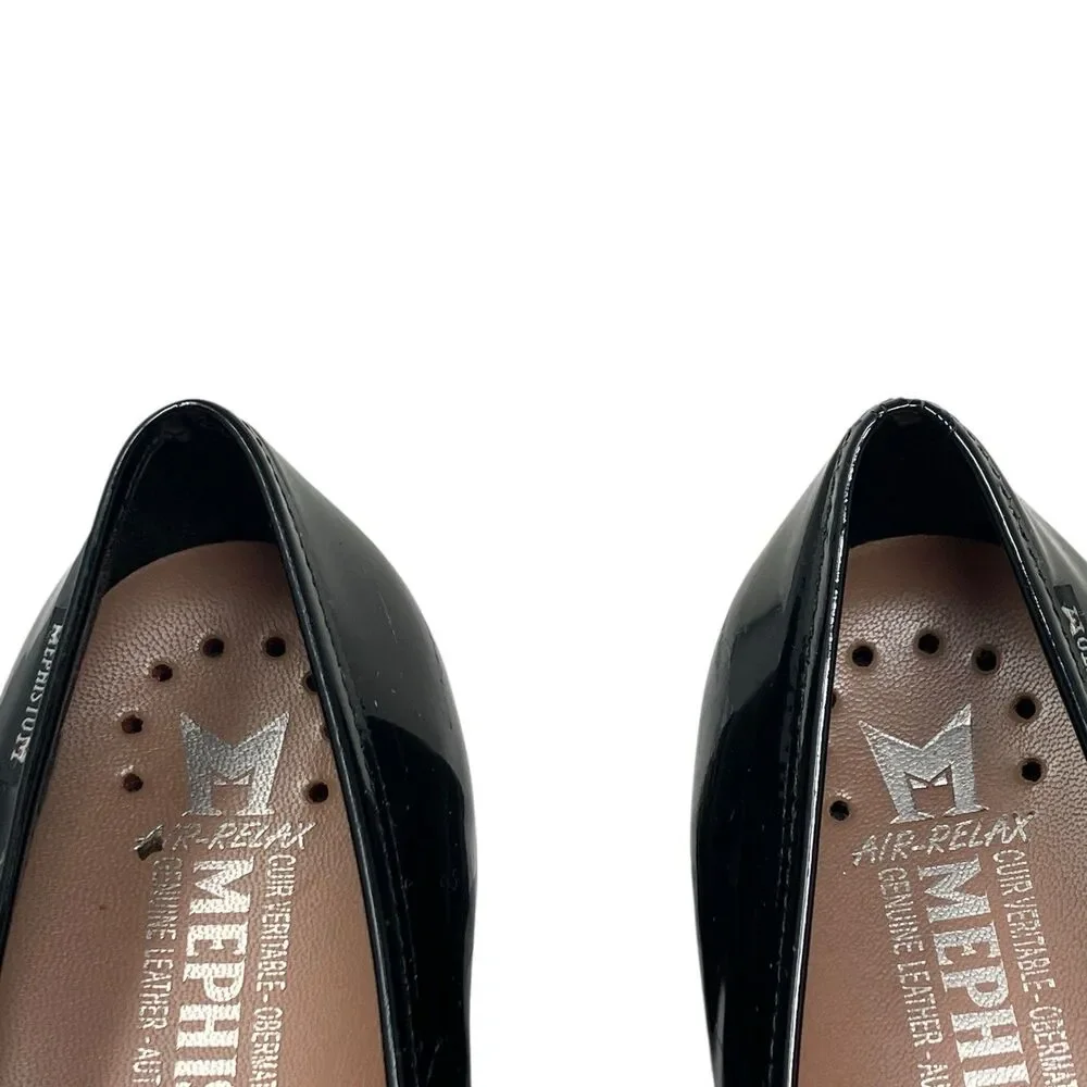 Mephisto Black Patent Leather Tassel Luxe Euro Preppy Loafers Comfort Womens 10‎